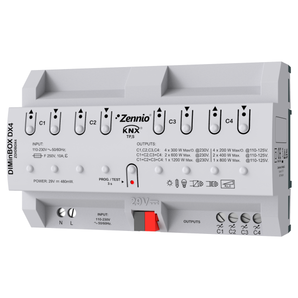 DIMINBOX DX4 - UNIWERSALNY AKTOR ŚCIEMNIACZA. 4 KANAŁY X 300 W