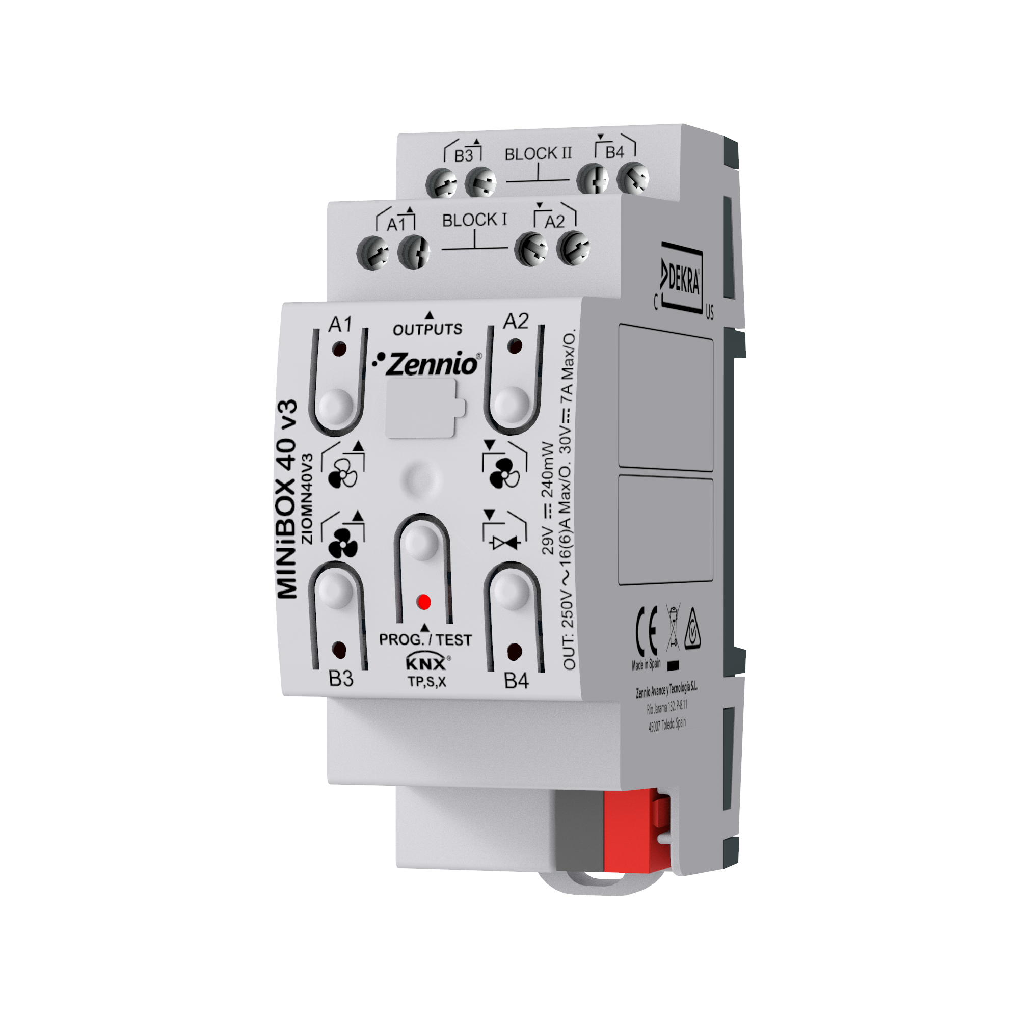 MINIBOX 40 V3. WIELOFUNKCYJNY AKTOR KNX Z KNX SECURE – 4 WYJŚCIA 16 A