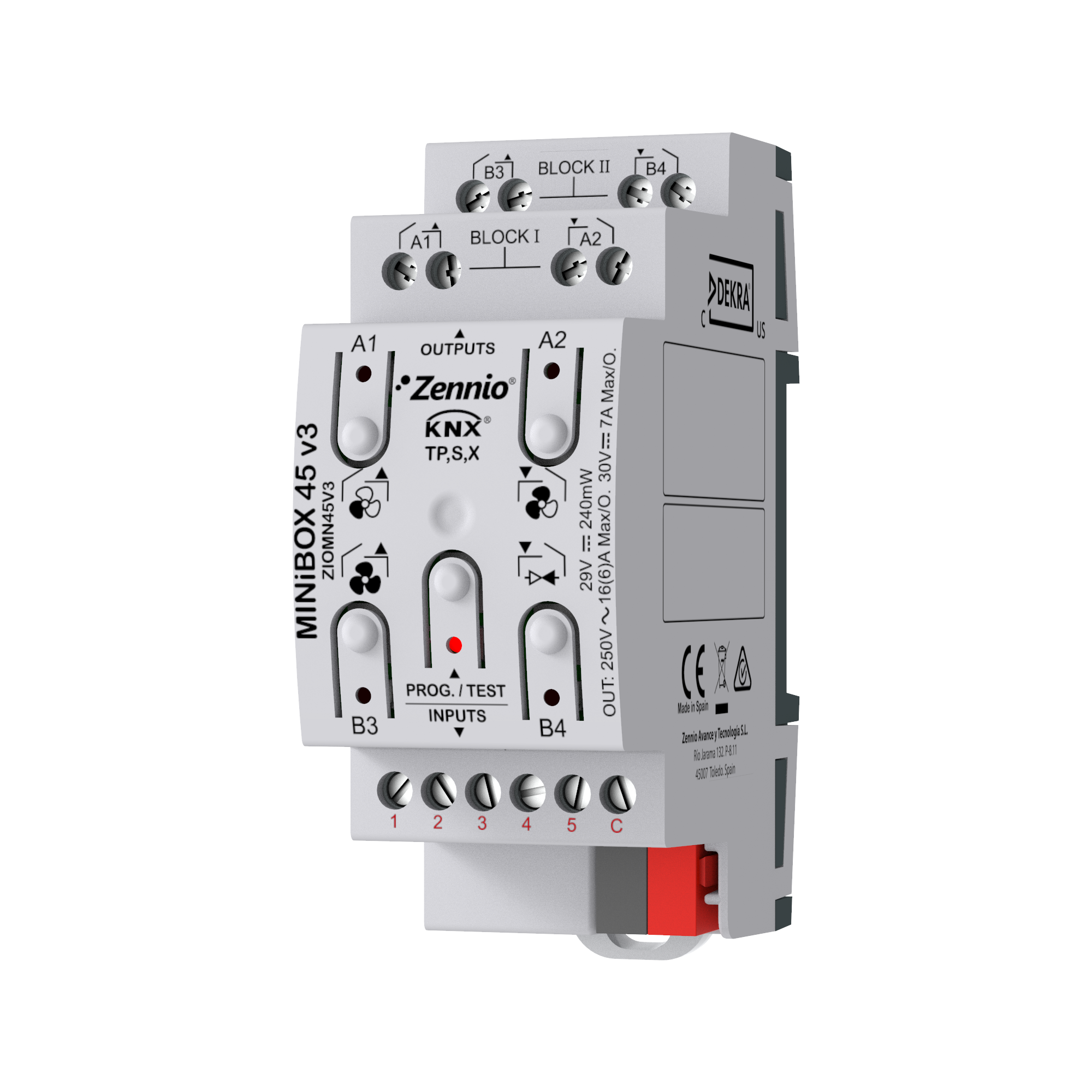 MINIBOX 45 V3. STEROWNIK KLIMAKONWEKTORA Z KNX SECURE DLA URZĄDZEŃ 2-PRZEWODOWYCH / 5 WEJŚĆ A/D