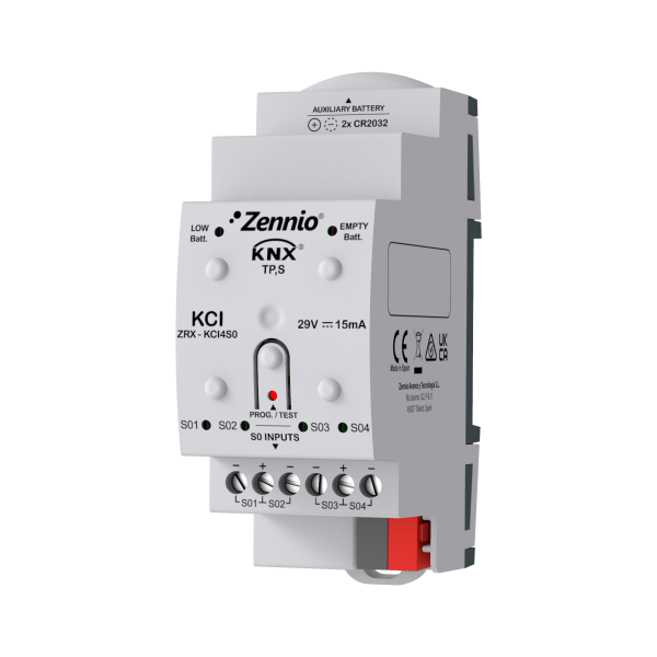 KCI - INTERFEJS KNX DLA 4 LICZNIKÓW ZUŻYCIA ENERGII Z WYJŚCIAMI IMPULSOWYMI S0