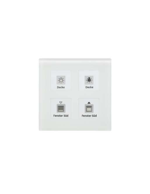 KNX RF+ Szklany przycisk 4-krotny z aktorem