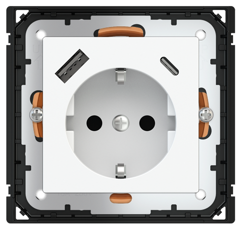 GNIAZDO SCHUKO+USB A-C