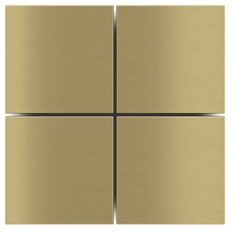 KLAWISZ X4 KWADR. METAL SERIA FF SET BRASS, ZESTAW 4 SZT.