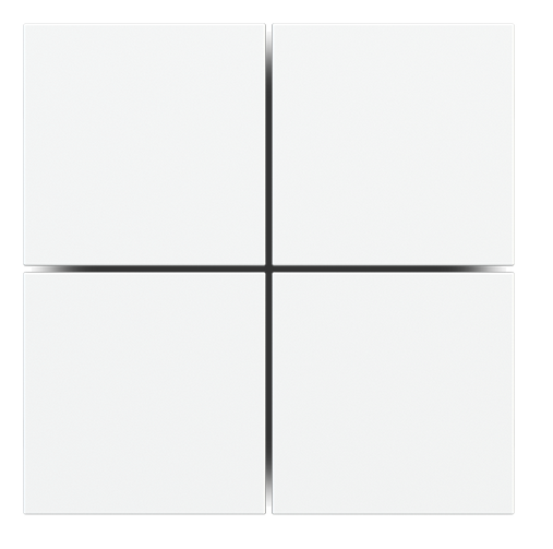 KLAWISZ X4 KWADR. PLASTIK SERIA FF SET WHITE, ZESTAW 4 SZT.