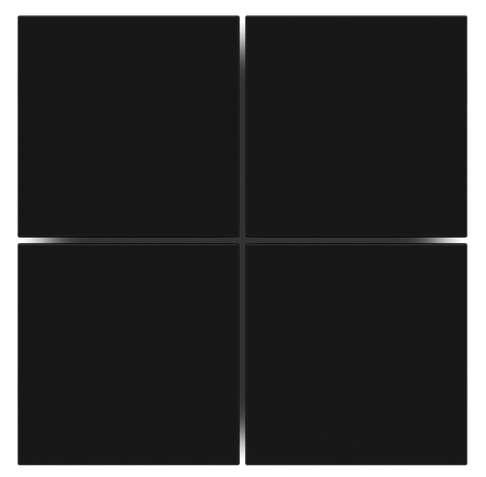 KLAWISZ X4 KWADR. PLASTIK SERIA FF SET INTENSE BLACK, ZESTAW 4 SZT.