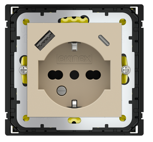 POKRYWA GNIAZDA IT, 55X55 + USB A-C FENIX BEIGE LUXOR