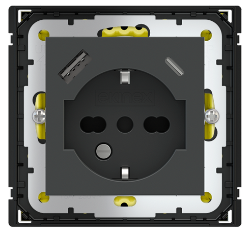 POKRYWA GNIAZDA IT, 55X55 + USB A-C FENIX GREY BROMINE