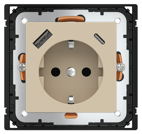 POKRYWA GNIAZDA SCHUKO + USB A-C FENIX BEIGE LUXOR