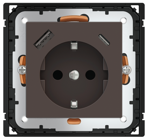 POKRYWA GNIAZDA SCHUKO + USB A-C FENIX COCOA ORINOCO