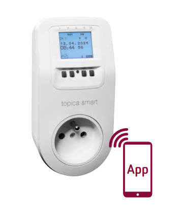 PROGRAMATOR DO GNIAZDKA TOPICA SMART F BLUETOOTH, FUNKCJE ASTRO/IMPULS/CYKL, 500 MIEJSC PAMIĘCI, LED MAX. 300W