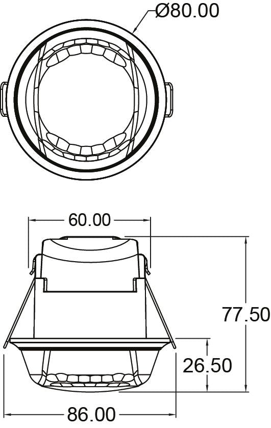 CZUJNIK RUCHU TALIS MC360E PODTYNK 25X3M