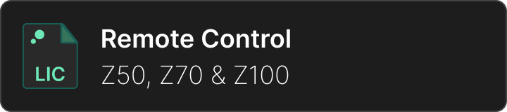 Remote Control License for Z50, Z70, Z100 – Virtual License