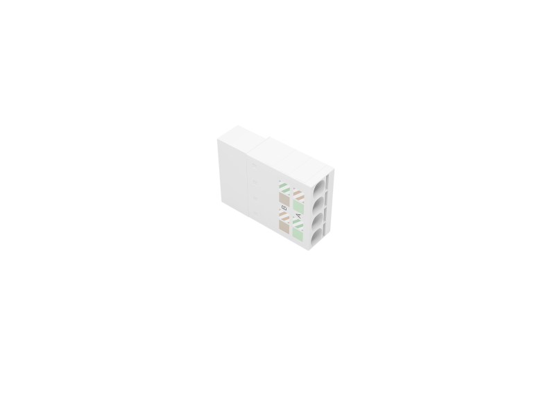 4-wire ethernet connector with push-in connection. ZACETH