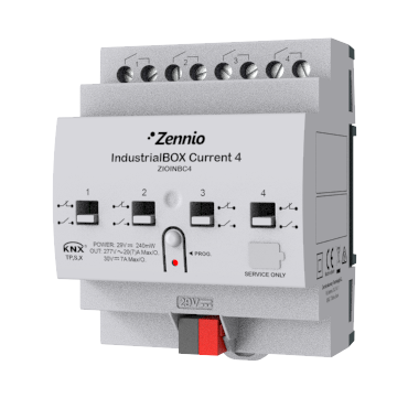 INDUSTRIALBOX 2/4/8/12 – AKTOR ZAŁĄCZAJĄCY KNX SECURE 20 A (200 µF C-LOAD), NA SZYNĘ DIN (WARIANTY "CURRENT" Z POMIAREM ENERGII)
