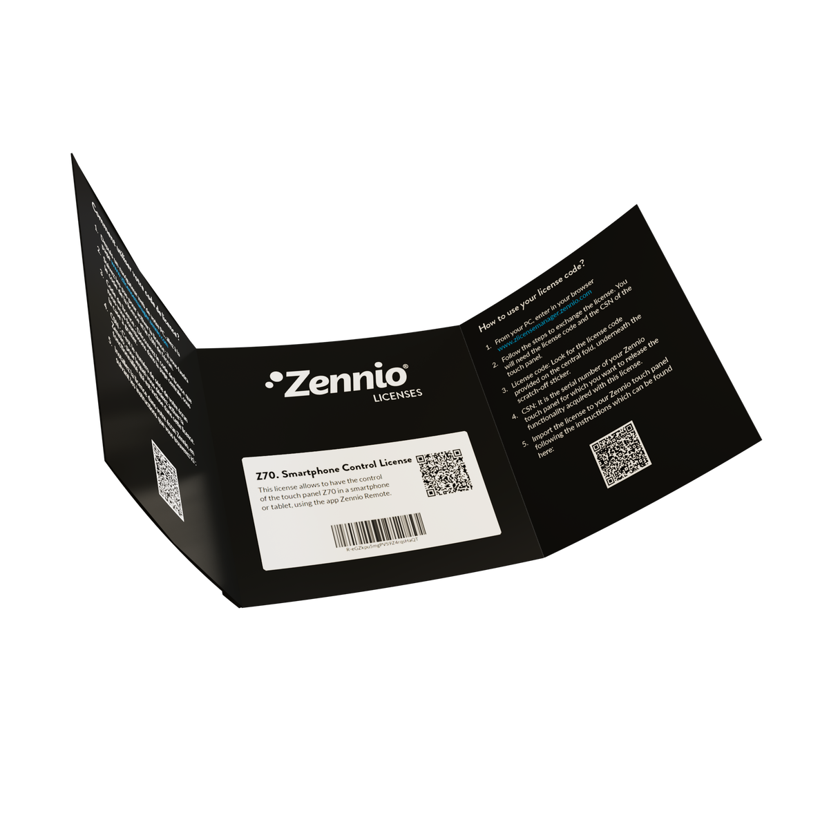 Remote Control License for Z50, Z70 & Z100. License box.
