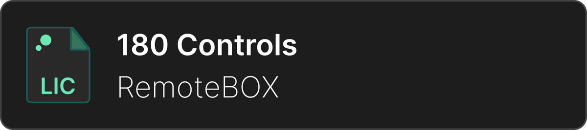 License to expand the number of controls in RemoteBOX to 180. Virtual License
