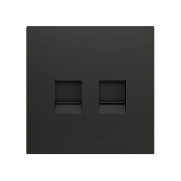 ZS70. Cover plate for RJ45 connector 70x70 mm - 2 inserts - Anthracite