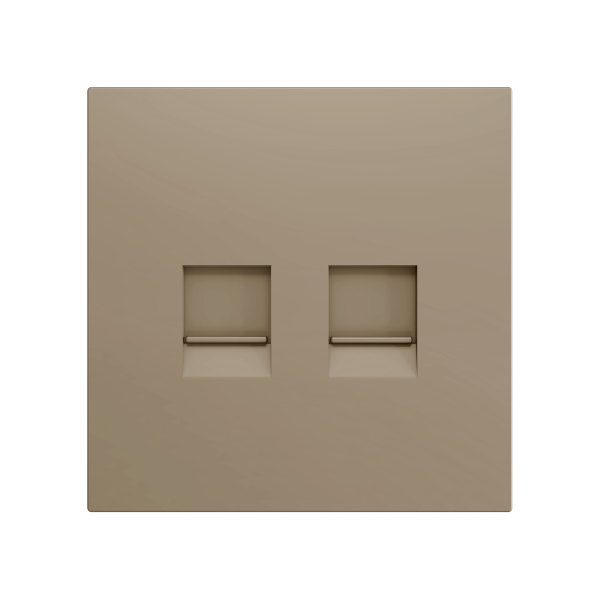 ZS70. Cover plate for RJ45 connector 70x70 mm - 2 inserts - Champagne