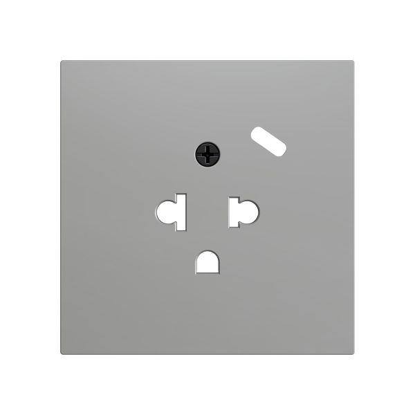 ZS70. Euro-American socket cover with USB C 70X70 mm - Silver