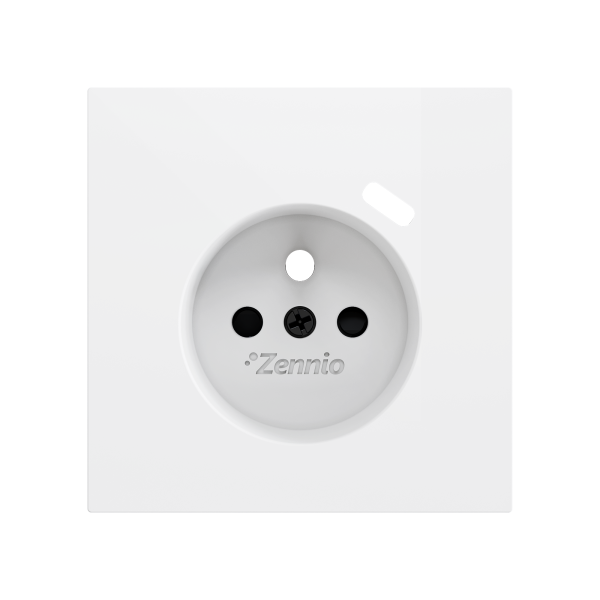 ZS70. French socket cover with USB C 70x70 mm - Matt white