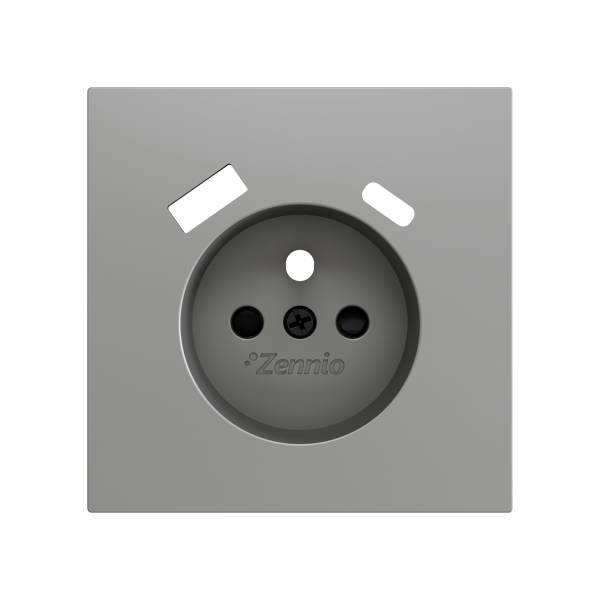 ZS70. French socket cover with USB C and A 70x70 mm - Silver