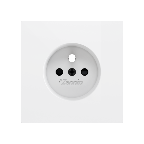 ZS70. French screwless socket cover 70x70 mm - Matt white