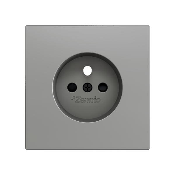 ZS70. French screwless socket cover 70x70 mm - Silver
