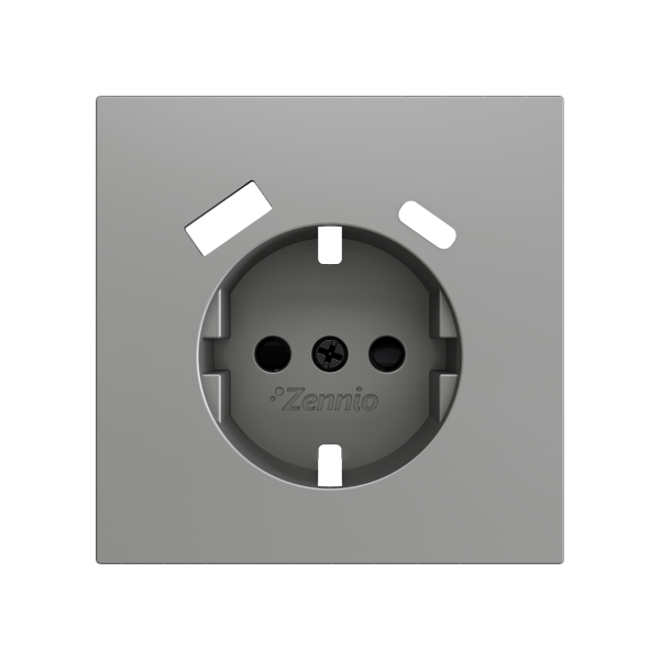 ZS70. Schuko socket cover with USB C and A 70x70 mm - Silver