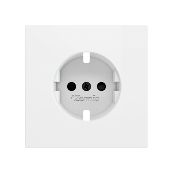 ZS70. Schuko screwless socket cover 70x70 mm - Matt white