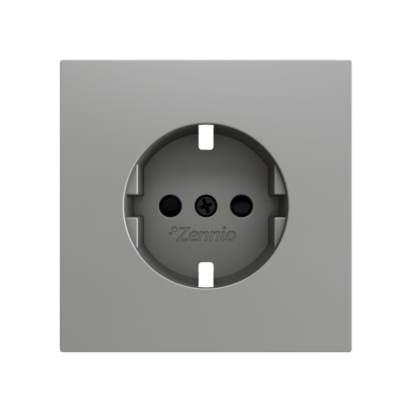ZS70. Schuko screwless socket cover 70x70 mm - Silver