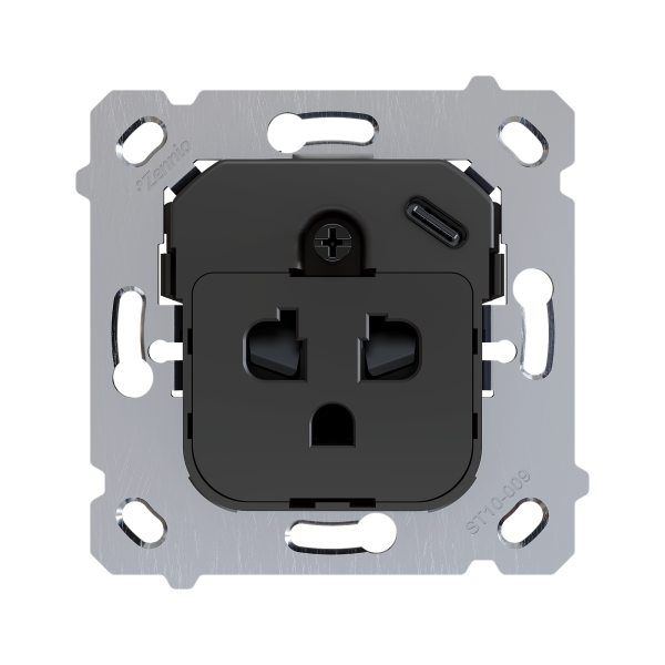 ZS55/ZS70. Euro-American socket insert with USB C - without safety shutter (without cover)
