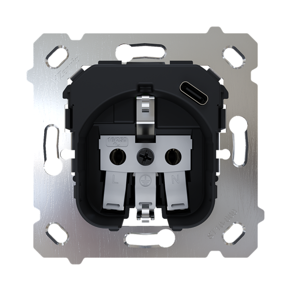 ZS55/ZS70. Schuko socket insert 16 A / 250 V ~ with USB C - (without cover)
