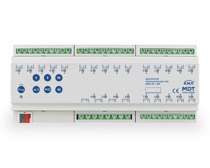 Aktor uniwersalny 24-kanałowy, 12-modułowy, 16A, 230VAC, 100µF, 15ECG