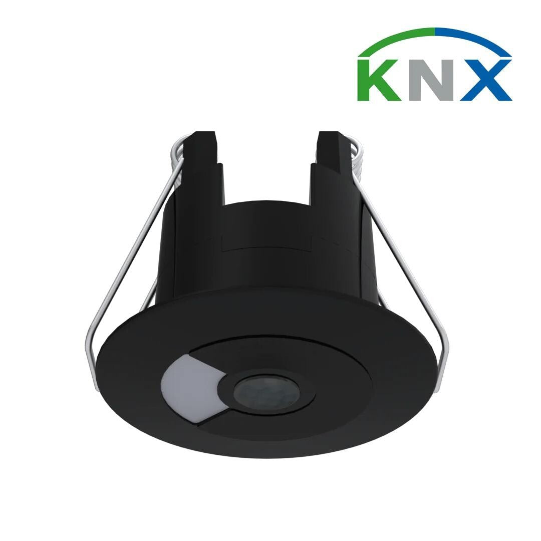 CZUJNIK RUCHU 360 CZARNY - KNX 4 BLOKI FUNKCYJNE, CONSTANT LIGHT CONTROL, TIMEOUT 1S, ZASIĘG 5,6X6,6M, IP20