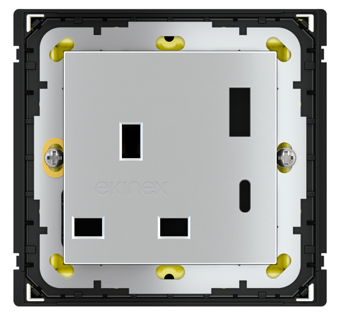 POKRYWA GNIAZDA UK + USB A-C METAL ALUMINIUM