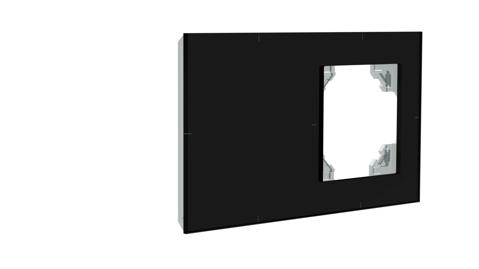 PRZYCISK MULTITOUCH SZKLANY KNX-K4-F CZARNY MAT, KLAWISZE DYSKRETNE, LED CIEPŁY, CZUJNIK TEMP., +RAMKA GNIAZDA 57X57 MM