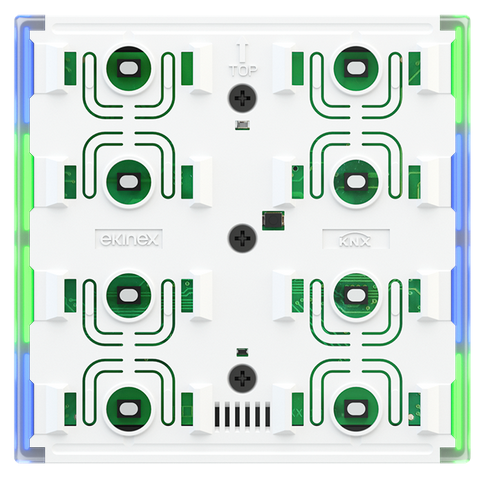 PRZYCISK x4/8 LED B/G SERIA FF NFW LEDY NIEBIESKO-ZIELONE, BIAŁY