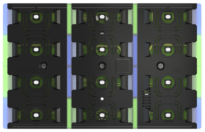 PRZYCISK X6/12 LED B/G SERIA FF LEDY NIEBIESKO-ZIELONE