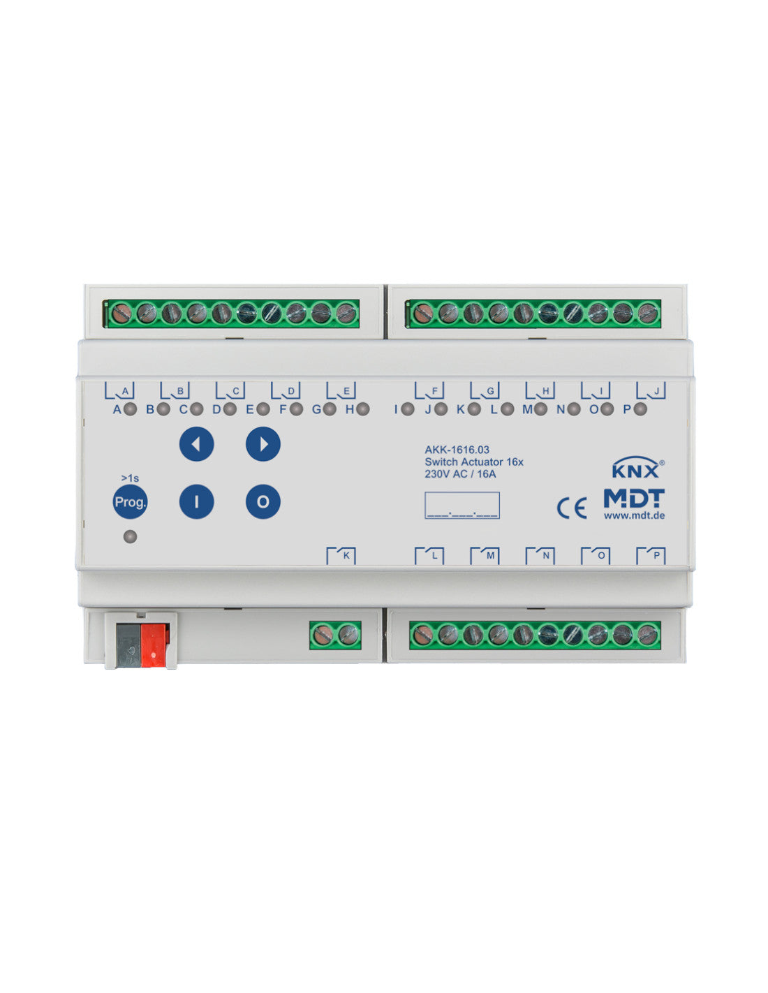 Aktor przełączający 16-kanałowy, 8-modułowy, 16A, 230VAC, kompaktowy, 70μF, 10 ECG