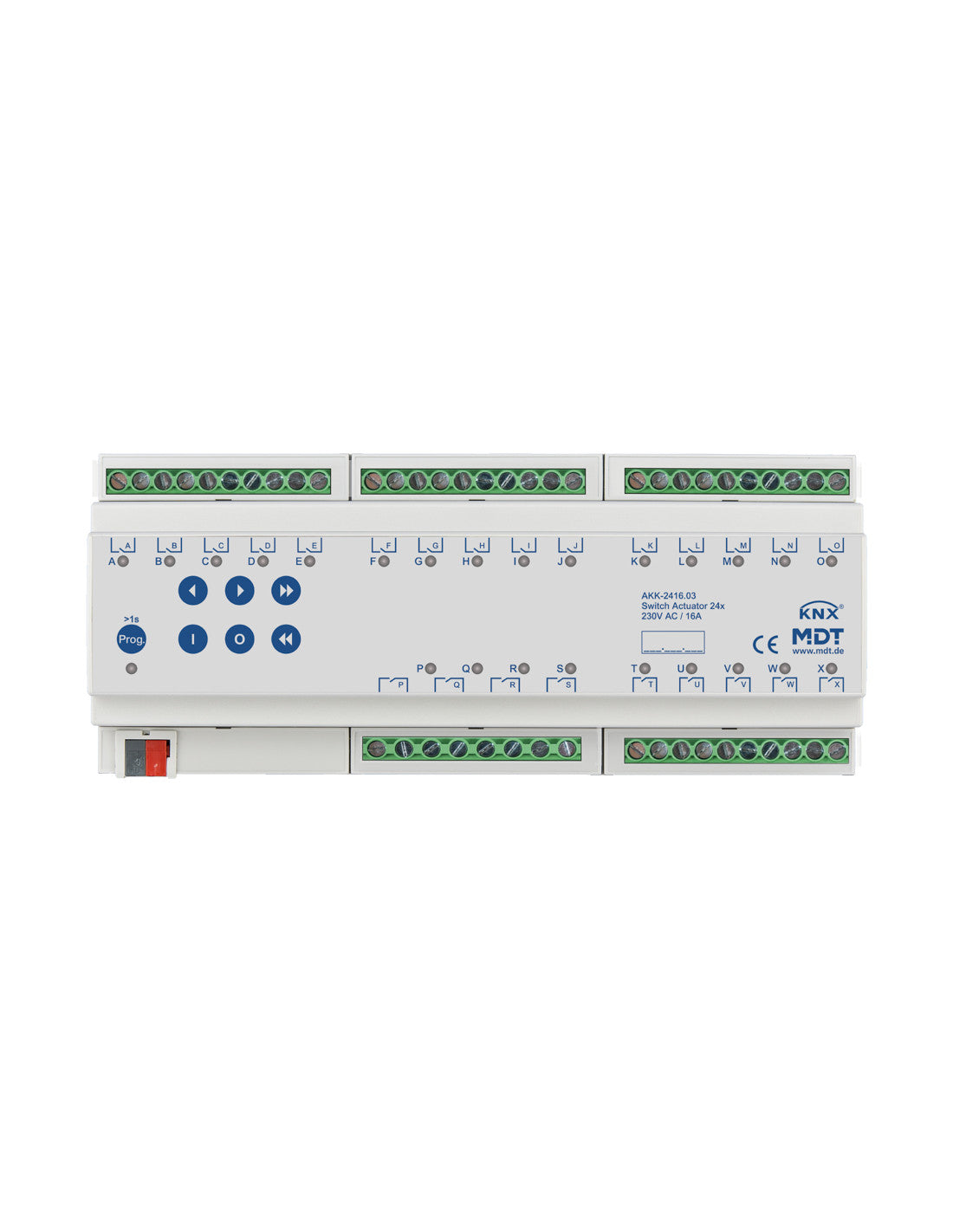 Aktor przełączający 24-kanałowy, 12-modułowy, 16A, 230VAC, kompaktowy, 70μF, 10 ECG