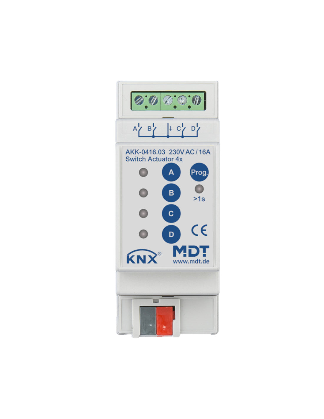 Aktor przełączający 4-kanałowy, 2-modułowy, 16A, 230VAC, kompaktowy, 70μF, 10 ECG